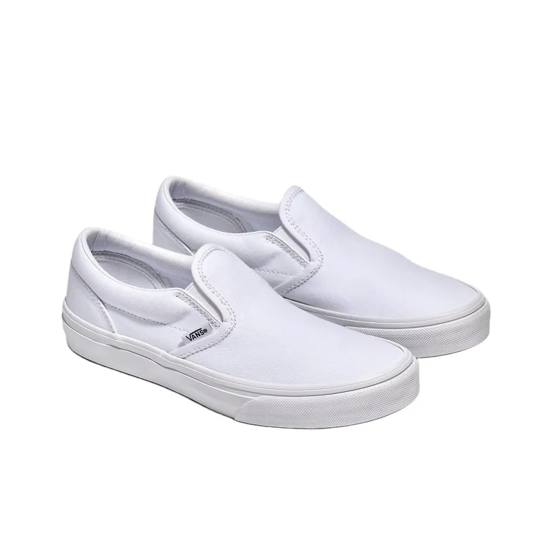 Vans Slip-on Anti-Slip Wear-Resistant Low-Top Kids' Skateboarding Shoes White Teenagers-1