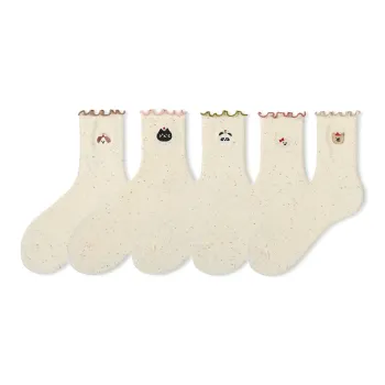 COTTON CHEESE Mid Calf Socks Women's 5 Pack