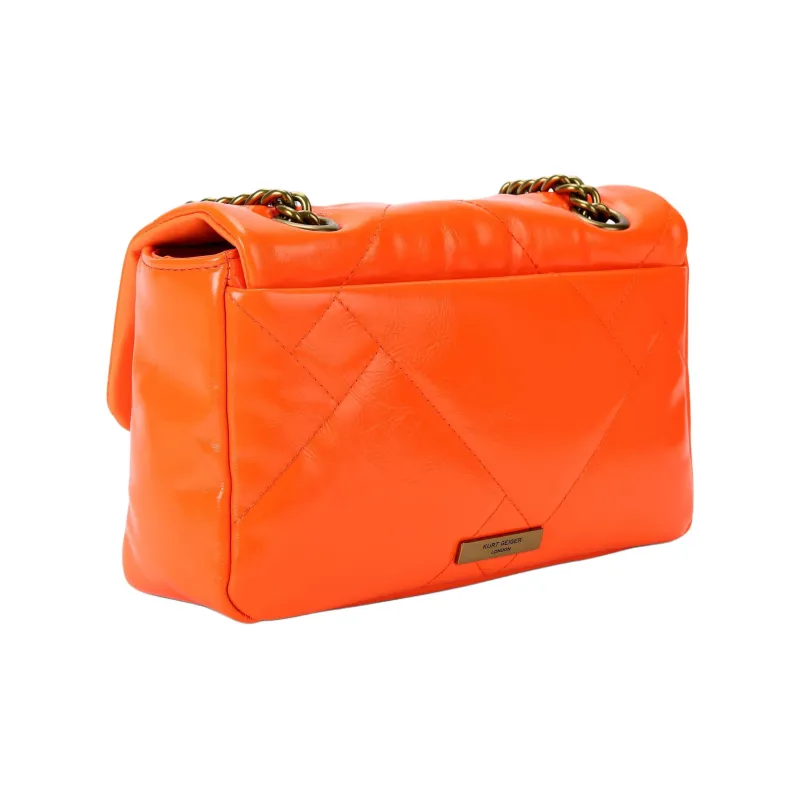 Kurt Geiger London Leather Shoulder Bag Crossbody Bag Medium Size Women's Orange-2