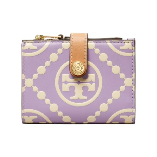 TORY BURCH T Monogram Leather Wallet Women's Lilac