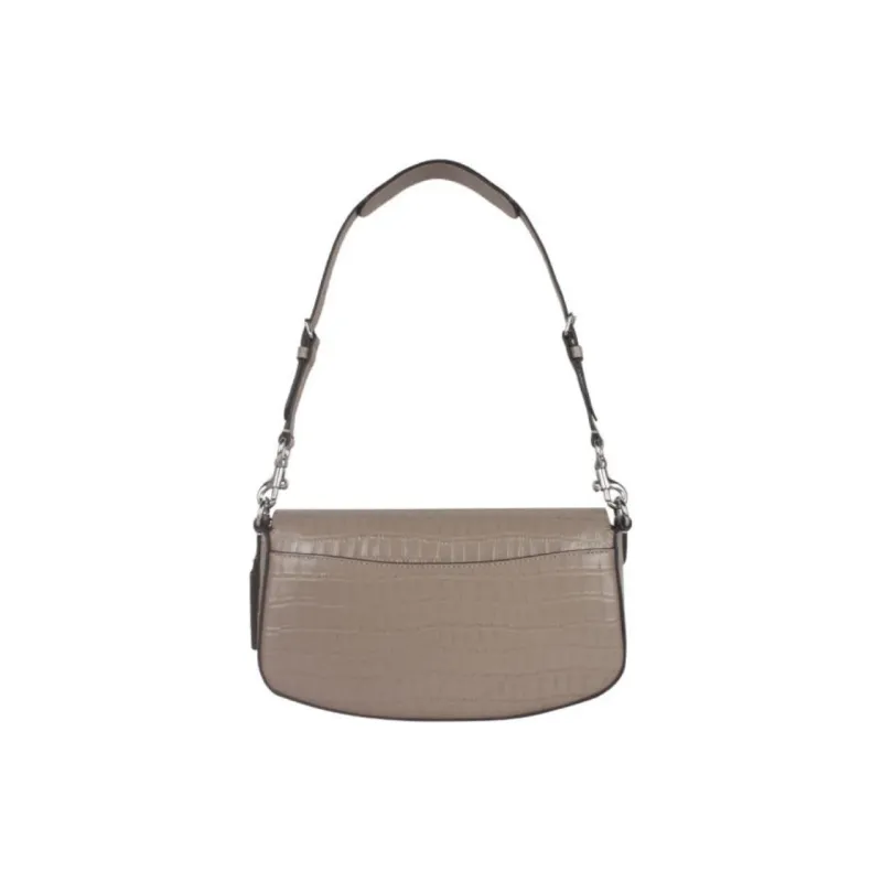 COACH Leather Handbag Shoulder Bag Medium Size Women's Gray-3