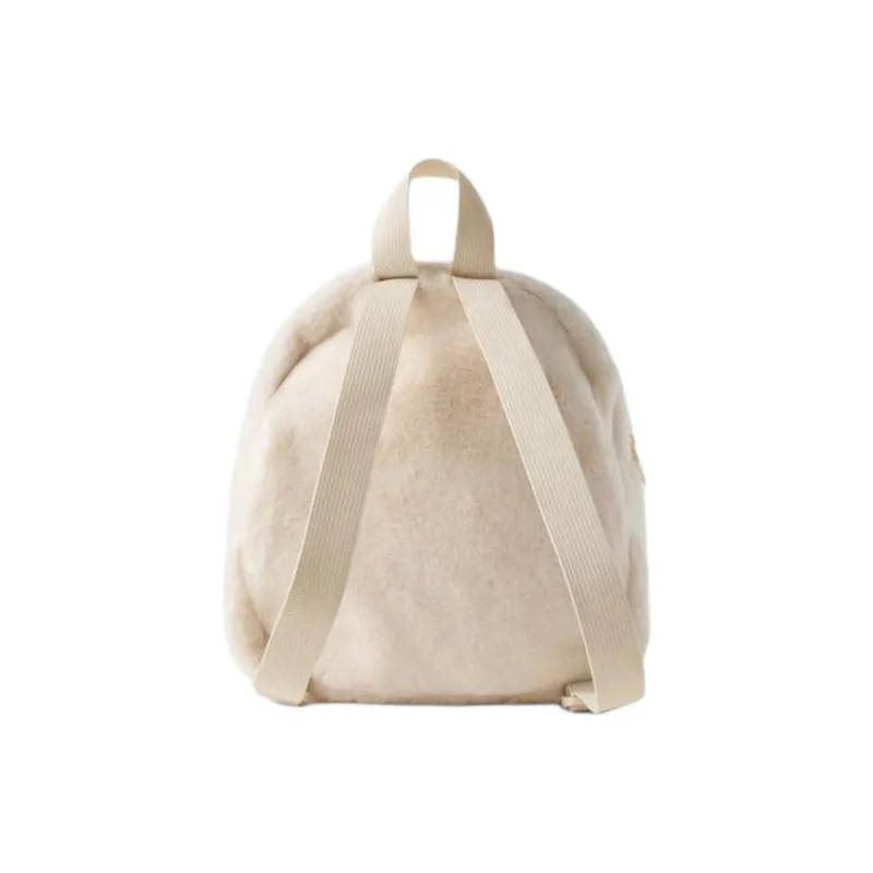 ZARA Polyester Backpack Women's Beige-2