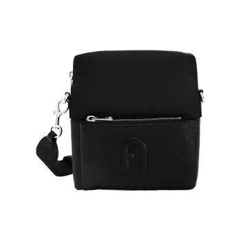Furla Nylon With Calfskin Shoulder Bag Crossbody Bag Small Size Men's Black