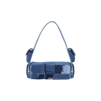 Emotional World Pure Natural Plant Dyed Panel Fabric Shoulder Bag Unisex Multicolor