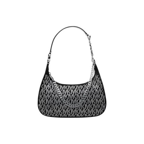 MICHAEL KORS Cow Leather And Sheepskin Handbag, Shoulder Bag Small Size Women's Black/Silver Gray