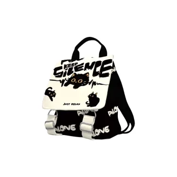 AOSONG Suede Tech Fabric Backpack Regular Unisex Briquette Cat