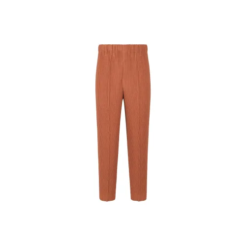 Homme Plissé Issey Miyake Casual Pants Men Brick Brown