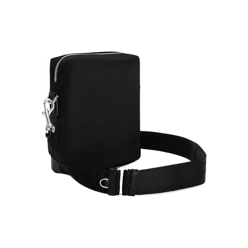 Furla Nylon With Calfskin Shoulder Bag Crossbody Bag Small Size Men's Black-2