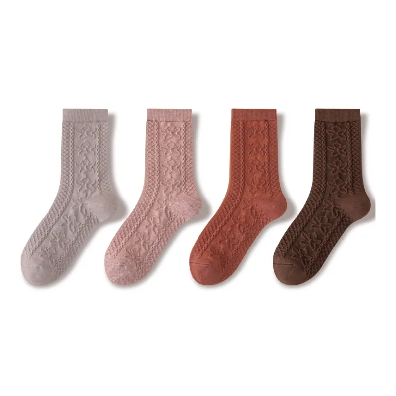 JIAZINI Mid Calf Socks Women's 4 Pack-12
