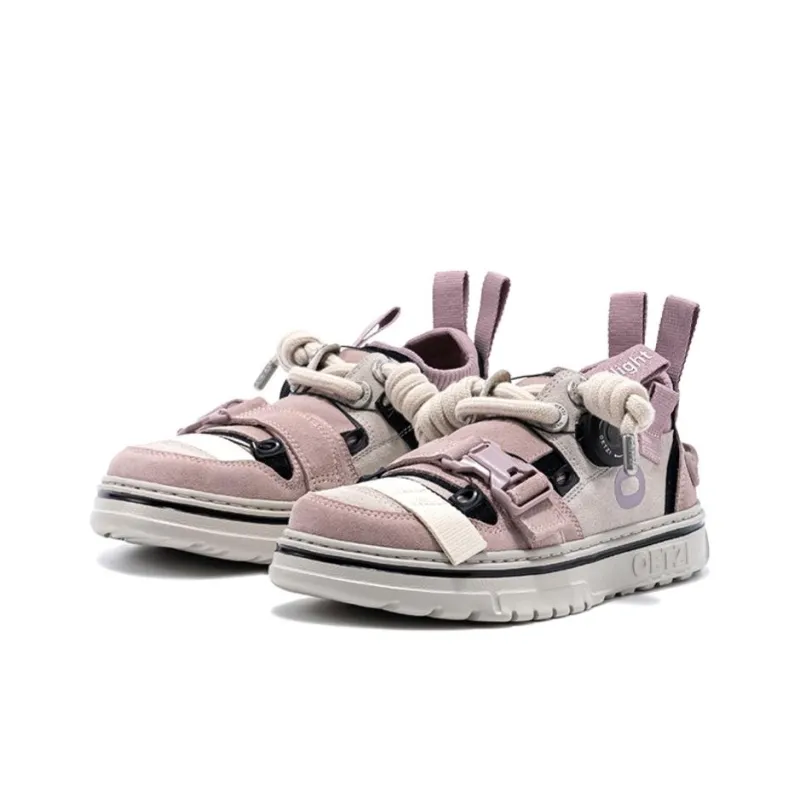 OETZI Ultra light Series 1 Skateboard Shoes Unisex Low Top Pink Gray-1
