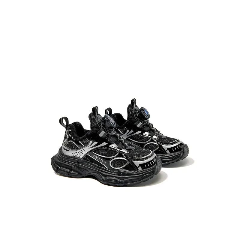 Disney Frozen Series Slip-Resistant Anti-Kick Cushioning Rebound Breathable Low-Top Kids' Running Shoes Black Kids'-2