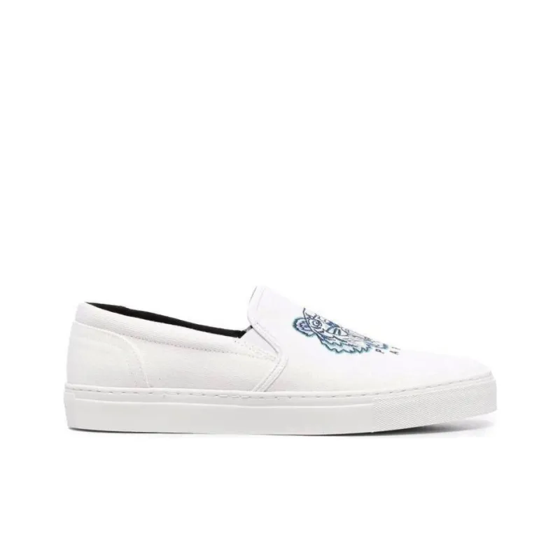 KENZO Takumi Kato Tiger Low Top Stylish Skateboarding Shoes Men's White-1