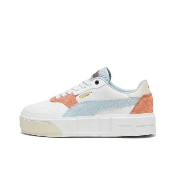 PUMA Cali Court Offside Anti-Slip Wear-Resistant Low-Top Skateboard Shoes Women's White Blue