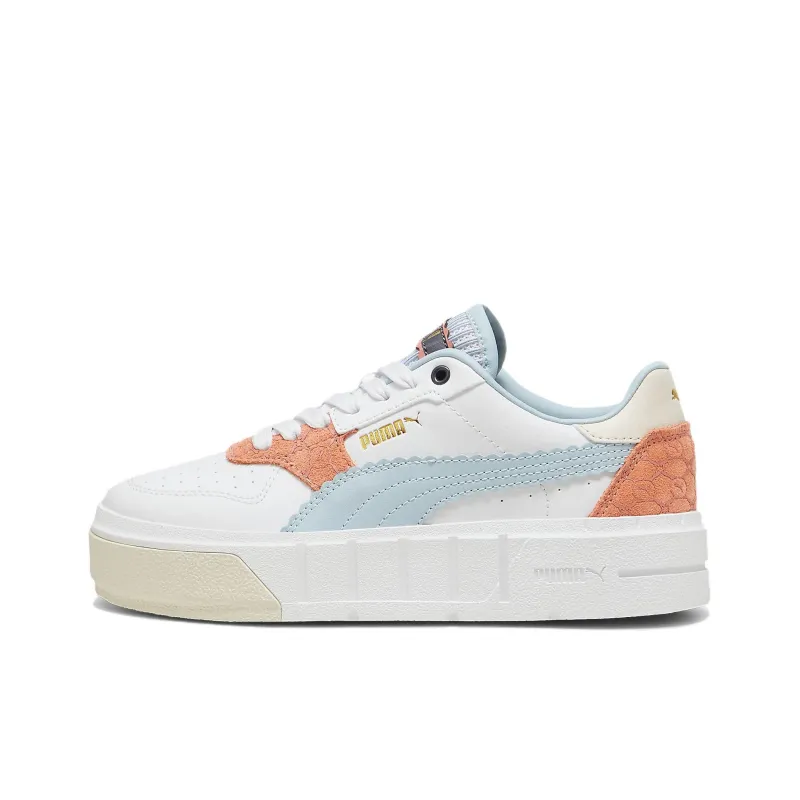 PUMA Cali Court Offside Anti-Slip Wear-Resistant Low-Top Skateboard Shoes Women's White Blue-0