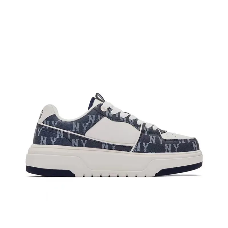 MLB Chunky Liner Coverage Anti Slip And Wear Resistant Low Top Skateboard Shoes Unisex Marine Blue-1