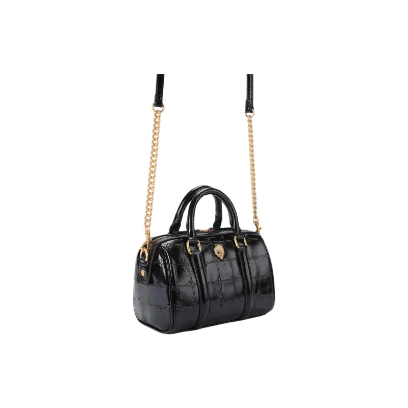Kurt Geiger London Crocodile Embossed Leather Shoulder Bag Crossbody Bag Handbag Small Size Women's Black-2