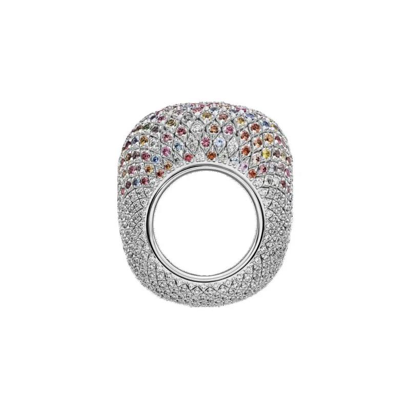 CARTIER White Gold Diamond Sapphire Rings Unisex Silver-1