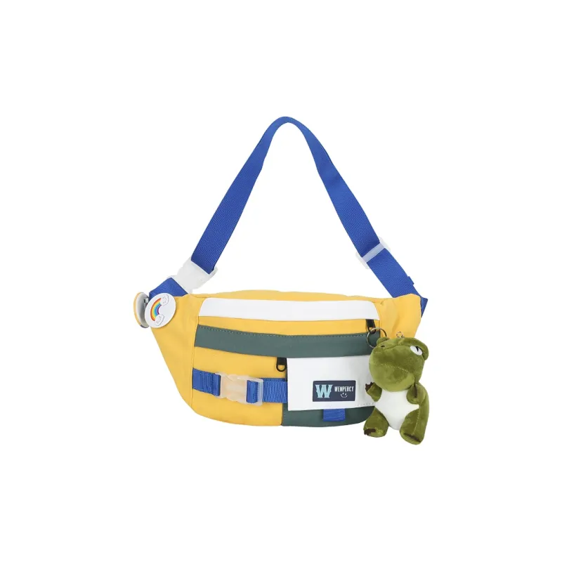 Wenpercy Nylon Sporty Style Crossbody Bag, Shoulder Bag Regular Unisex Black/Yellow-4