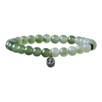 SGE Bracelets Pale Greenish White Jade Women's