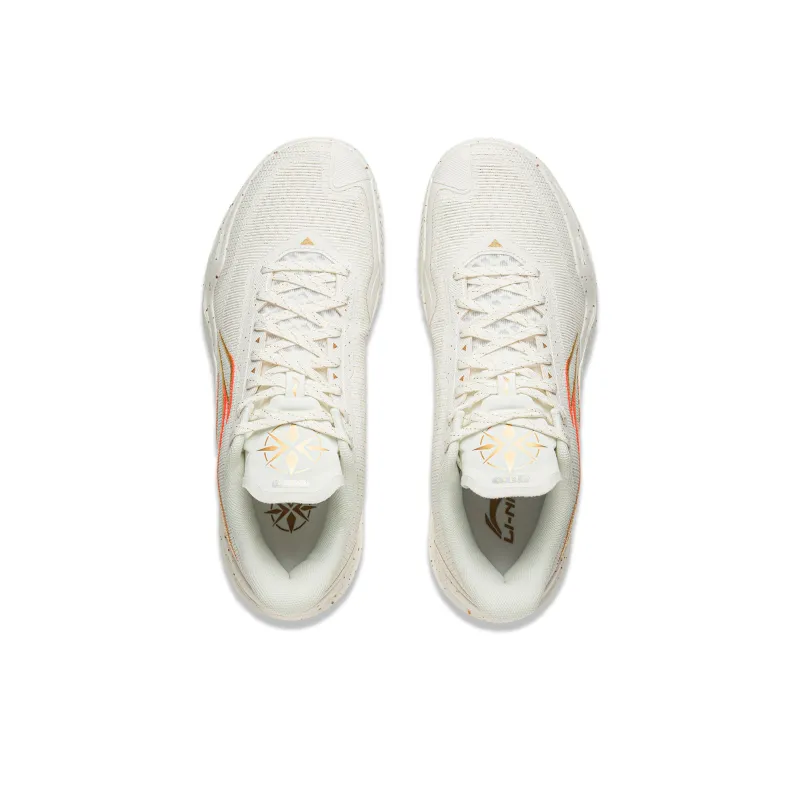 LiNing Knife 5 Kingo Slip Resistant Rebound Coverage Low Top Performance Basketball Shoes Men's White Gold-3