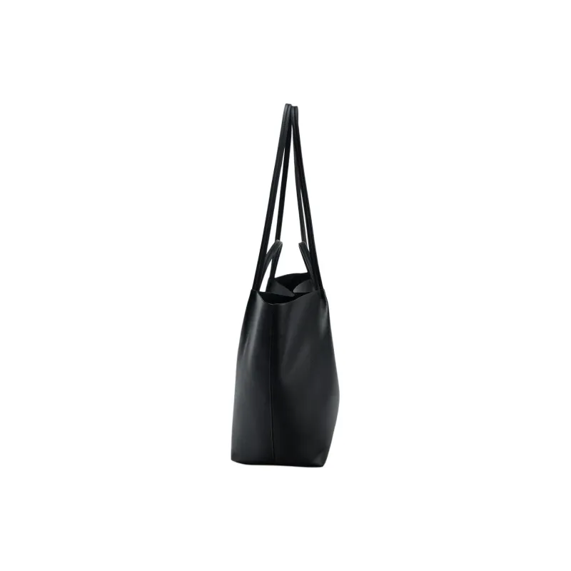 ZARA Polyurethane Tote Bag Shopping Bag Shoulder Bag Handbag Regular Women's Black-3