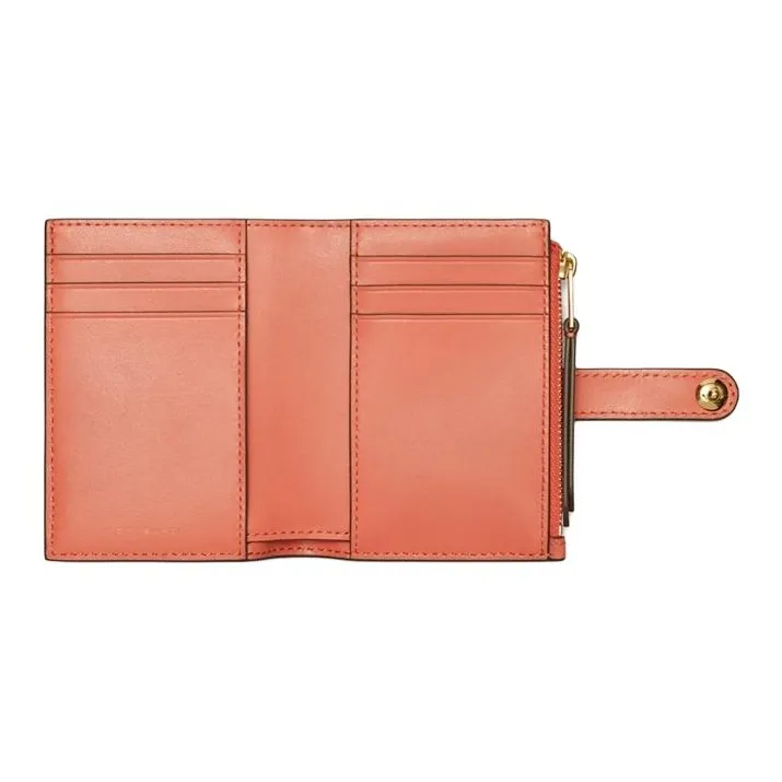 TORY BURCH T Monogram Leather Wallet Women's Coral Pink-3