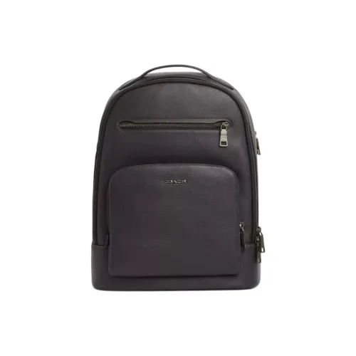 COACH Litchi Grain Leather Backpack Tubas Men's Graphite