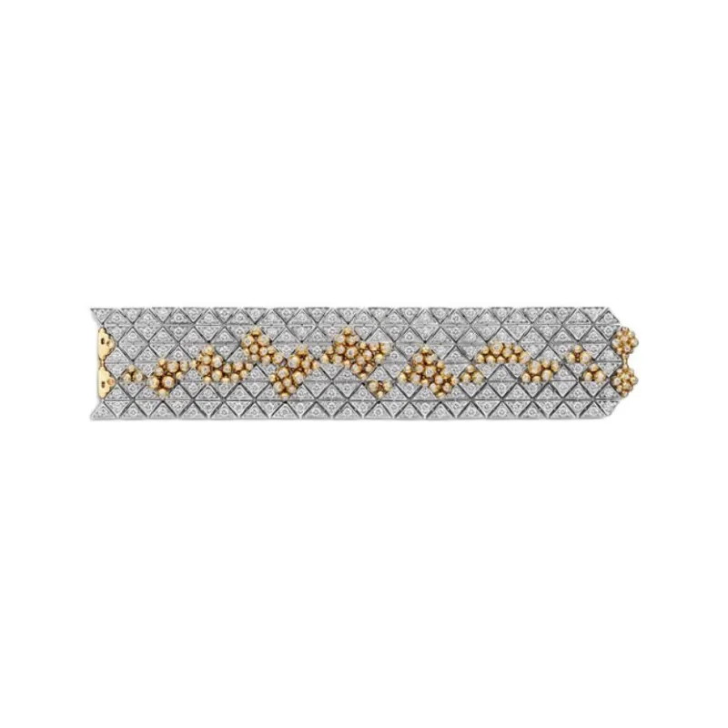 CARTIER Gold White Gold Diamond Bangles Unisex Silver-1
