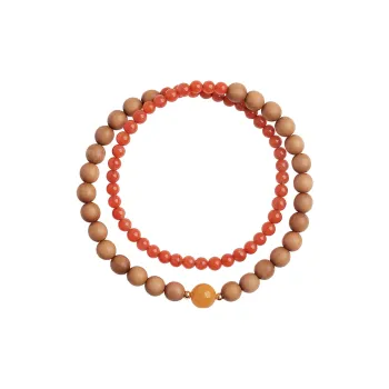 Moon Seal Hundred Rivers Laoshan Sandalwood Bracelets Unisex
