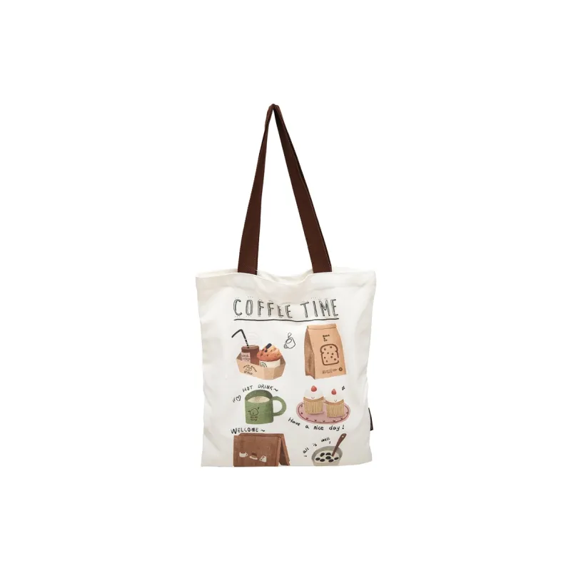 Gorora Canvas Tote Handbag, Shoulder Bag Regular Women's White-11