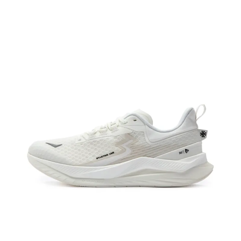 361° Cushioning Anti Slip And Wear Resistant Low Top Casual Running Shoes Unisex Feather White-0