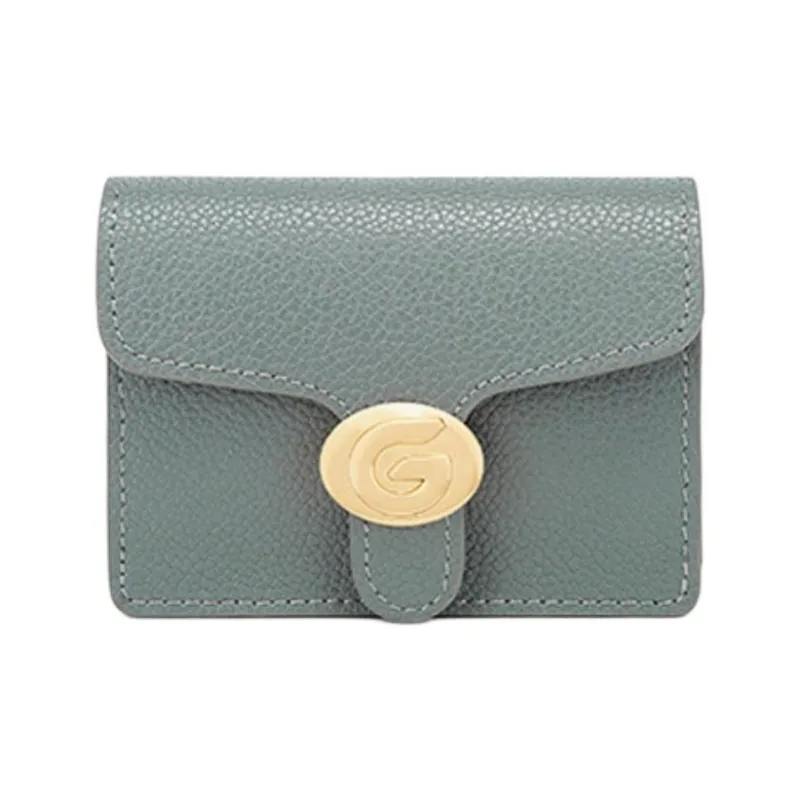 GELANNI Cow Leather Coin Purses Card Holders Regular Unisex Black/Apricot/White/Brown/Gray/Dark Brown/Dark Gray-6