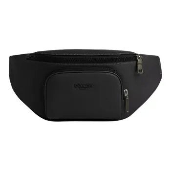 COACH Smooth Calf Leather Fanny Pack Large Size Men's Black