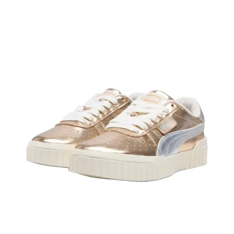 PUMA Cali Low Top Kids Lifestyle Shoes Gold And Silver Teenagers-2