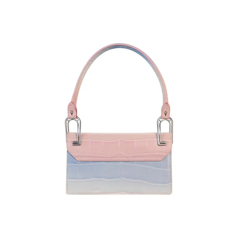 APEDE MOD Cow Leather Square Bag Shoulder Bag Handbag Shoulder Bag Women's Nox Rainbow Gradient Crocodile Pattern-7