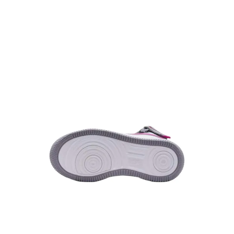Nike Air Force 1 Anti-Slip Wear-Resistant High-Top Kids Lifestyle Shoes Concrete Gray White Hot Fuchsia Kids'-5