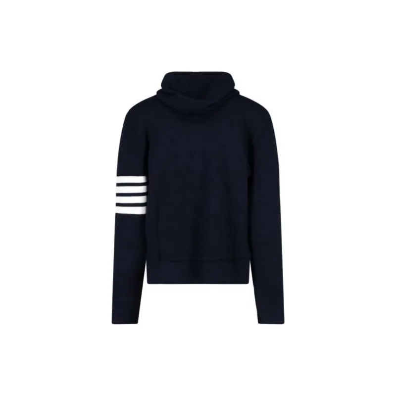 THOM BROWNE Drawstring Knitted Hoodie-1