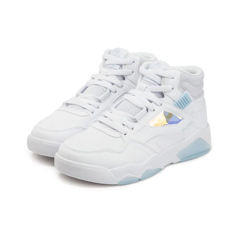361° Xingran Coverage Slip Resistant High Top Skateboard Shoes Women's White-2