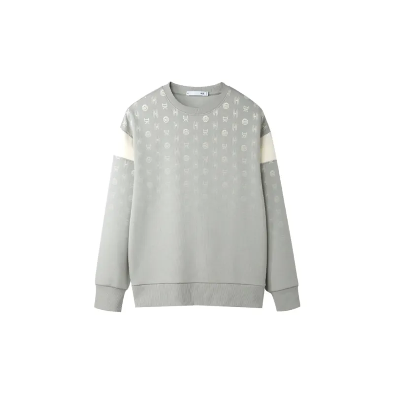 HLA Sweatshirts Unisex Light Gray Splicing 22-2