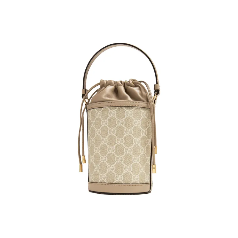 GUCCI Ophidia Canvas With Leather Bucket Bag, Shoulder Bag, Crossbody Bag, Handbag Mini Women's Beige & White-1