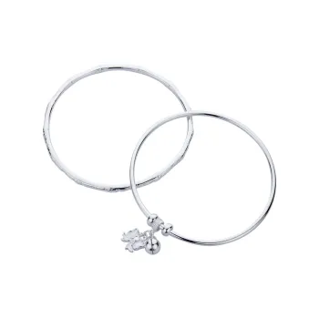 Shunqin Silver Building 999 Fine Silver Bangles Women's