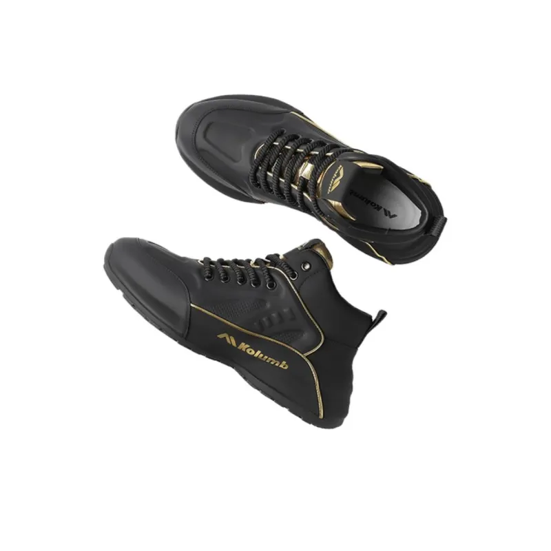 KOLUMB Waterproof And Breathable Lightweight High Top Casual Shoes Men's Black Gold-1