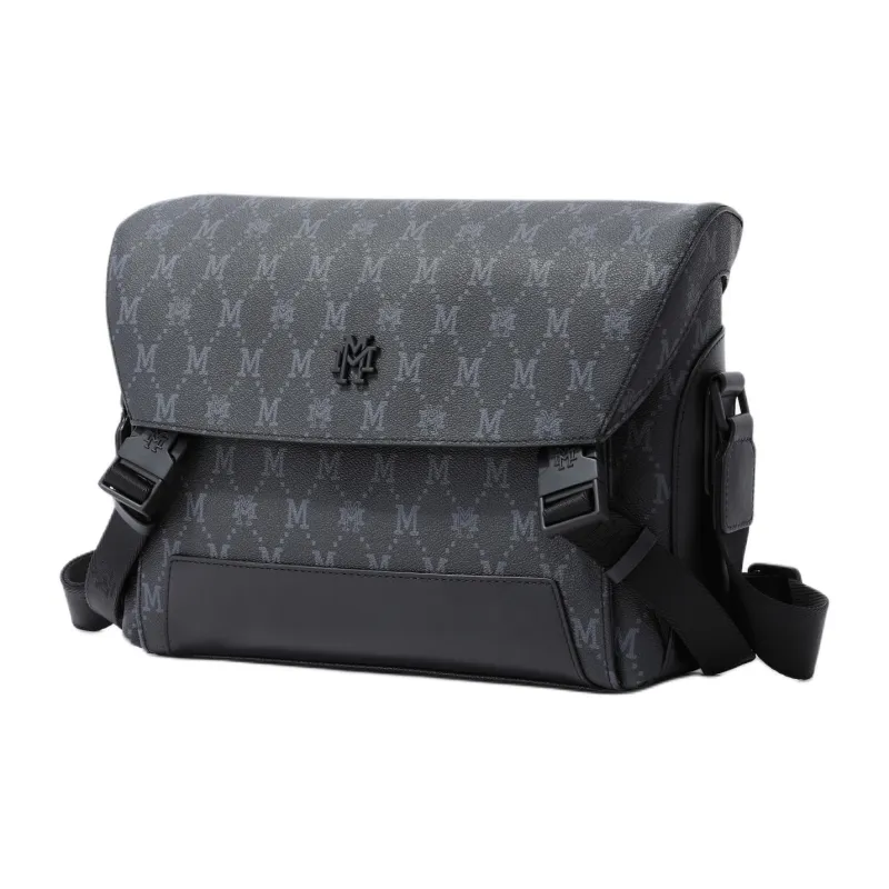 FION Mountain And Sea Journey Series Artificial Leather Crossbody Bag Men's Classic Black-2