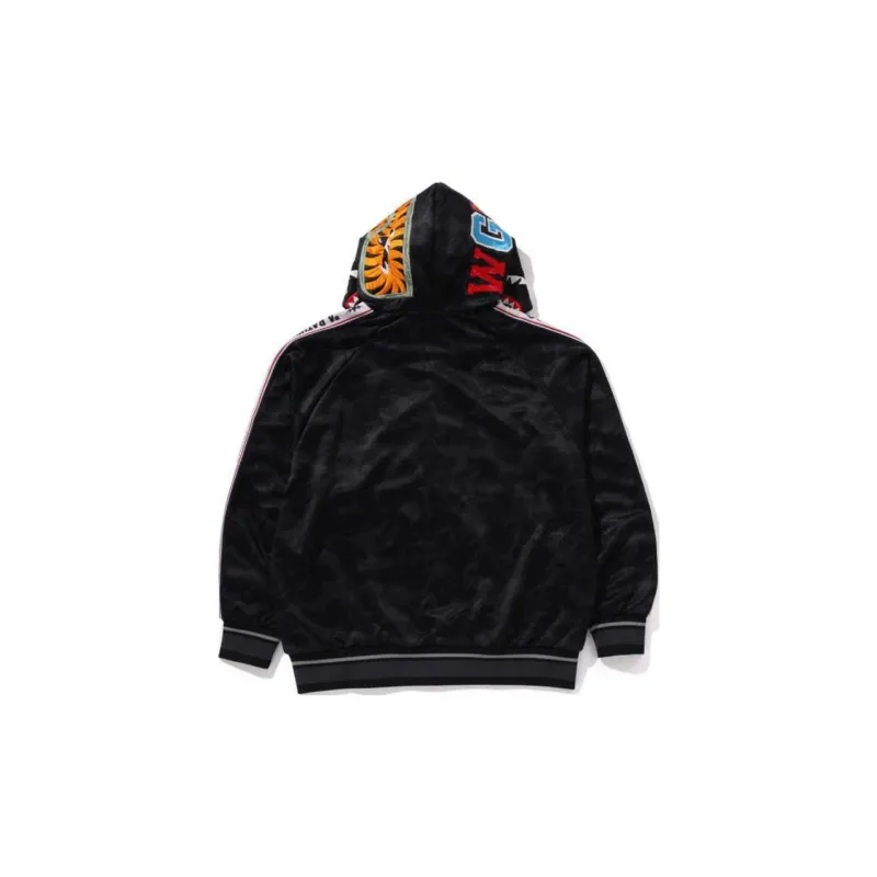 A BATHING APE Solid Camo Relaxed Fit Shark Full Zip Hoodie-5