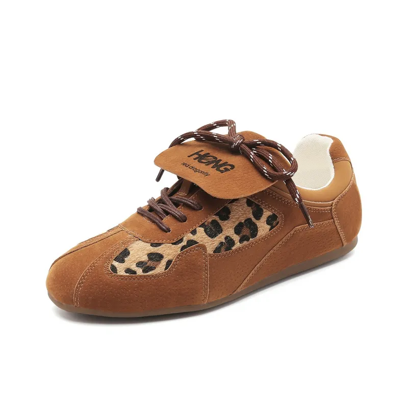 RED DRAGONFLY Flat Shoes Lightweight And Breathable Low Top Casual Shoes Women's Black Camel-8