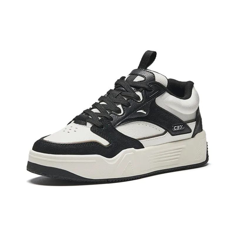 Anta C37 Series Anti Slip And Wear Resistant Lightweight Height Increasing Low Top Skateboard Shoes Women's White Black-1