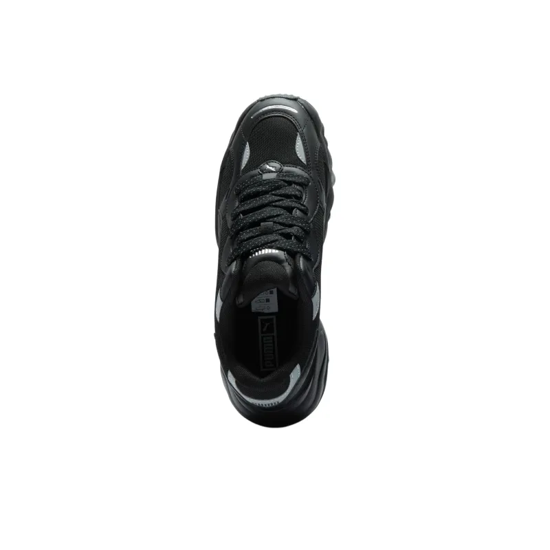 PUMA Pulsar Wedge Mesh V2 Anti Slip Wear Resistant Low Top Chunky Sneakers Women's Black-3