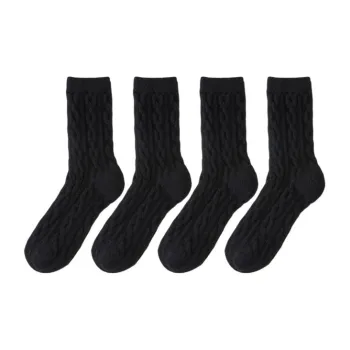 Cheemy Free Mid Calf Socks Women's 4 Pack Black