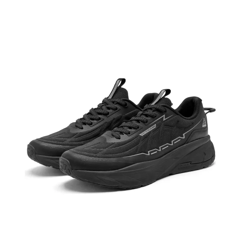 QIAODAN Flying Cloud Cushioning Anti Slip And Wear Resistant Breathable Coverage Low Top Running Shoes Men's Black-2