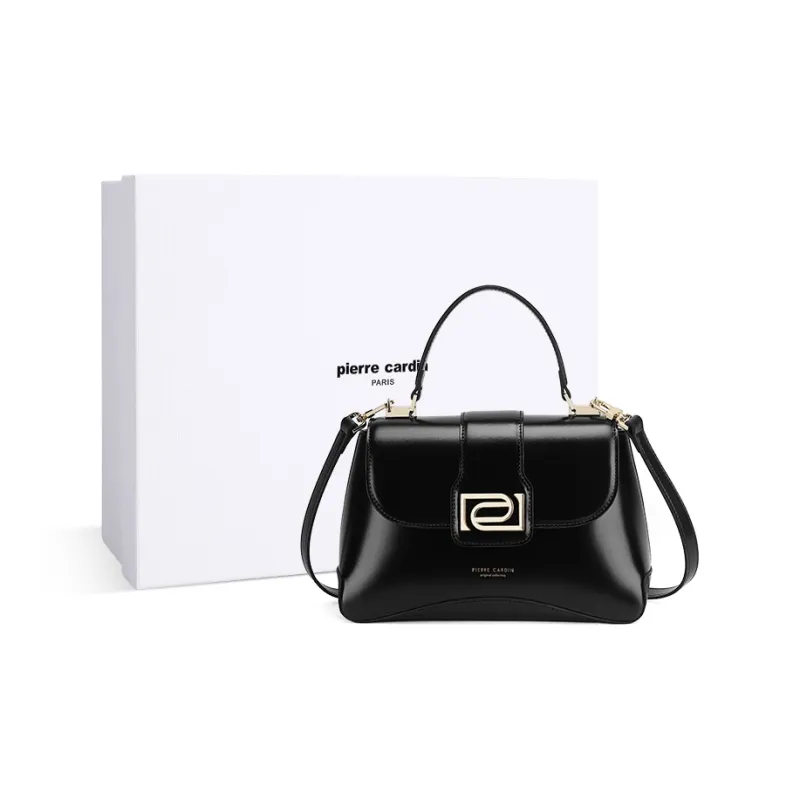 PIERRE CARDIN Cow Leather Shoulder Bag, Crossbody Bag, Handbag Large Size Women's Multicolor-0